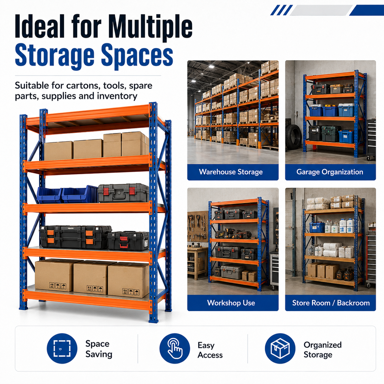 Heavy Duty Metal Shelving for Warehouse, Garage and Industrial Storage